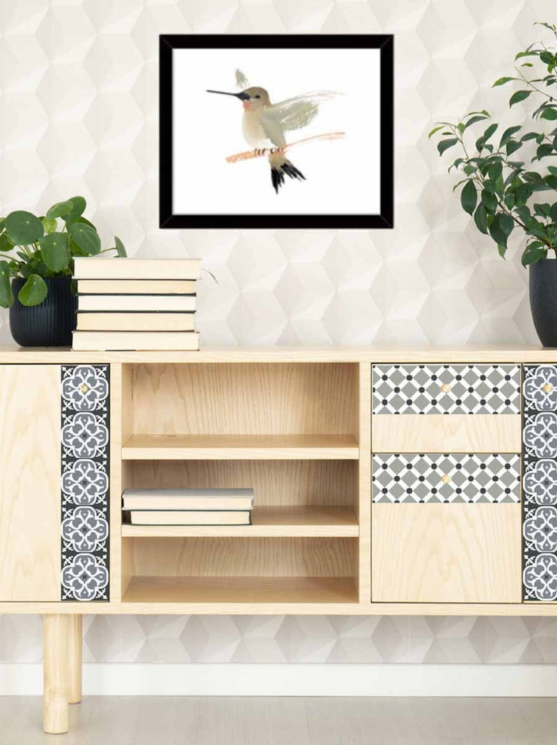 Stickers carrelage 15 x 15 cm - Lys noir - Draeger Noir mat - Kiabi