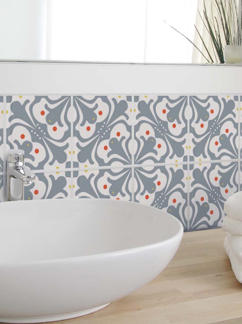 Stickers carrelage 15 x 15 cm - Motif gris et - Draeger Gris - Kiabi