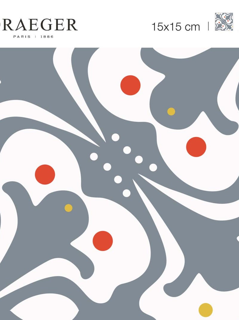 Stickers carrelage 15 x 15 cm - Motif gris et - Draeger Gris - Kiabi
