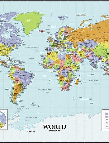 Stickers carte du monde effaçable