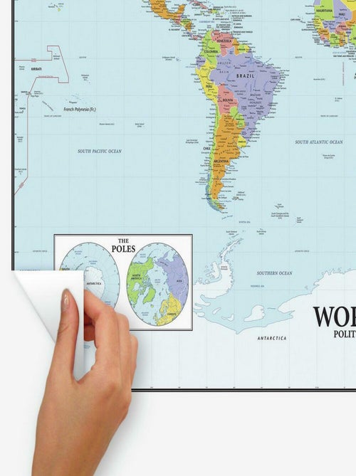 Stickers carte du monde effaçable - Kiabi