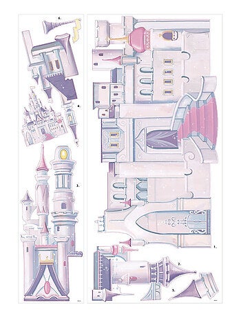 Stickers Château Belle au bois Dormant Princesse Disney 83x107cm