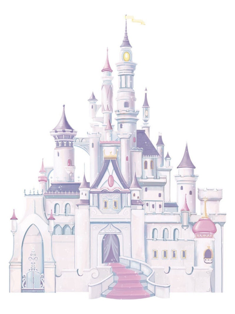Stickers Château Belle au bois Dormant Princesse Disney 83x107cm Blanc Violet Gris - Kiabi
