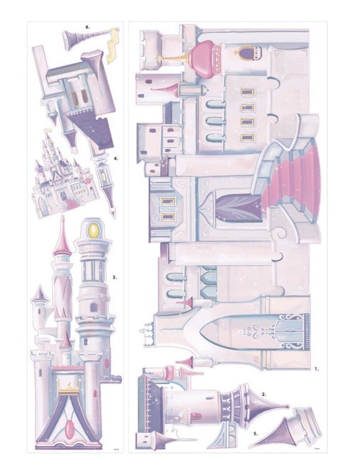 Stickers Château Belle au bois Dormant Princesse Disney 83x107cm - Kiabi