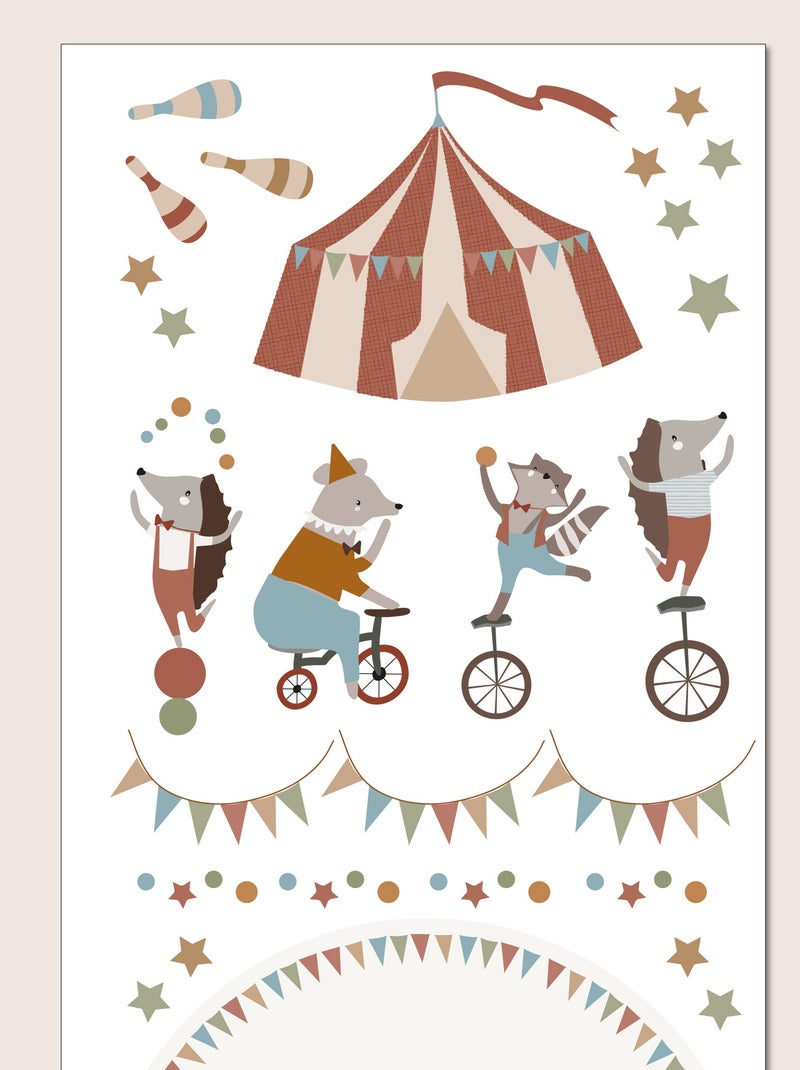 Stickers Decor Xxl Circus Multicolore - Kiabi