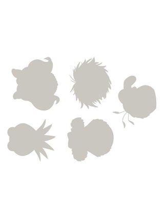 Stickers décoration murale -The Muppets- 5 visages Gris