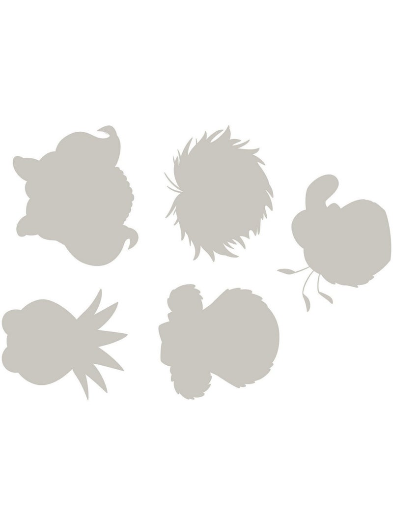 Stickers décoration murale -The Muppets- 5 visages Gris Multicolore - Kiabi