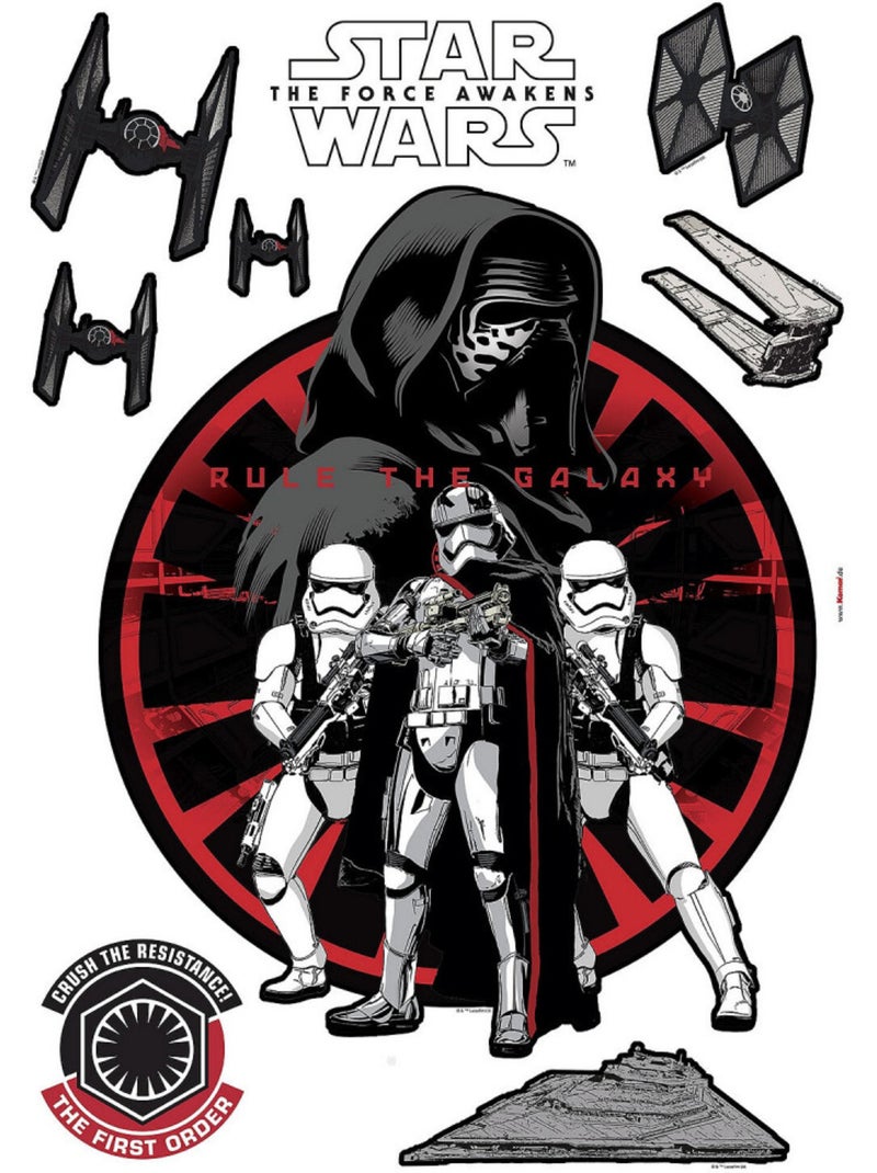 Stickers Décoration Murale Star Wars Organisation du Premier Ordre Multicolore - Kiabi