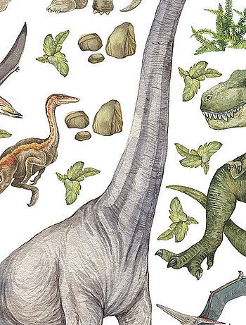 Stickers dinosaure dans la foret - 1 planche 42,5 x 65 cm