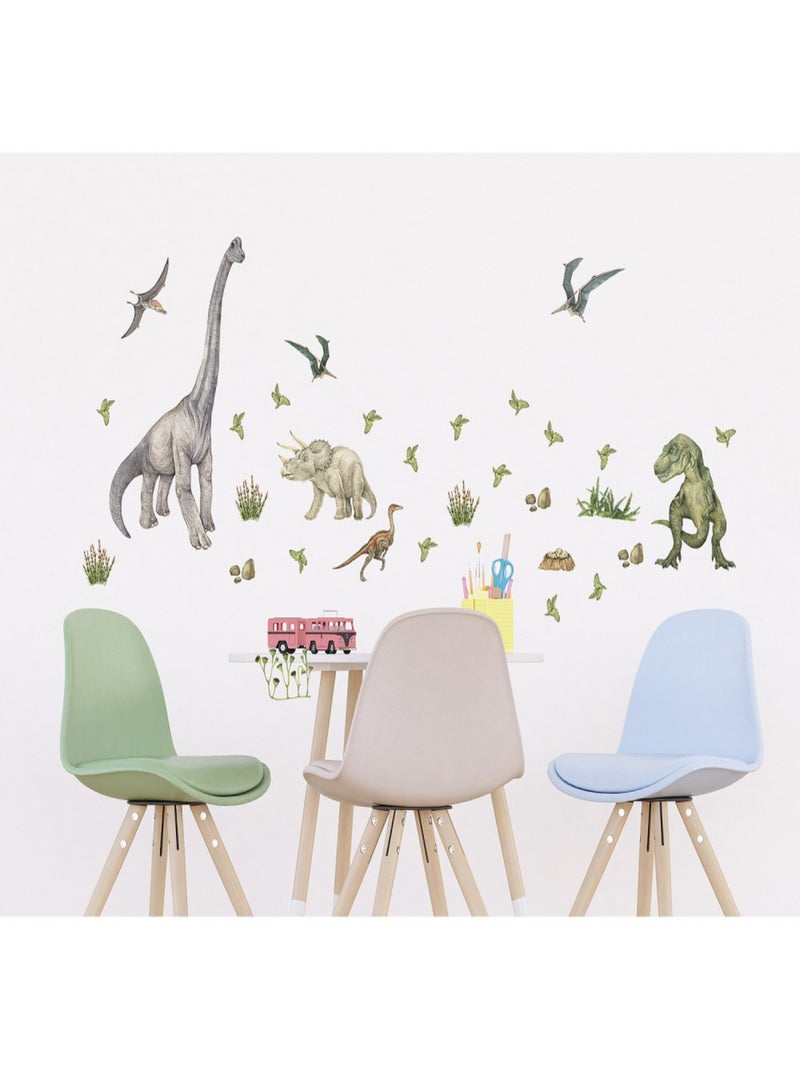 Stickers dinosaure dans la foret - 1 planche 42,5 x 65 cm Multicolore - Kiabi