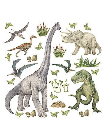Stickers dinosaures - 1 planche 30x30cm