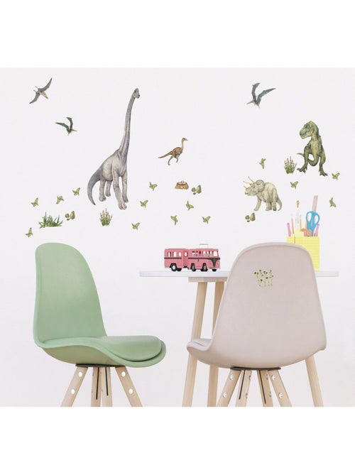 Stickers dinosaures - 1 planche 30x30cm - Kiabi