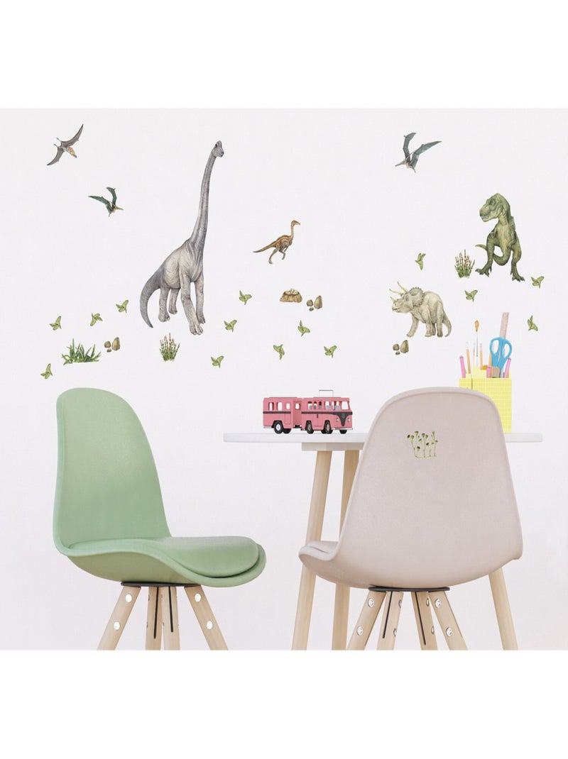 Stickers dinosaures - 1 planche 30x30cm Multicolore - Kiabi