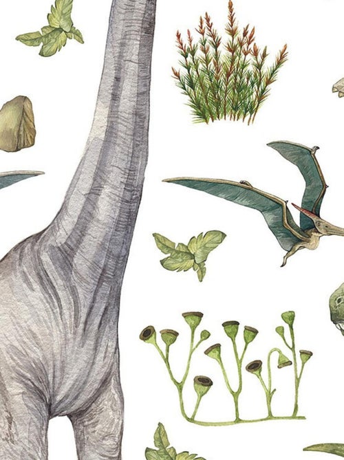 Stickers dinosaures - 1 planche 30x30cm - Kiabi