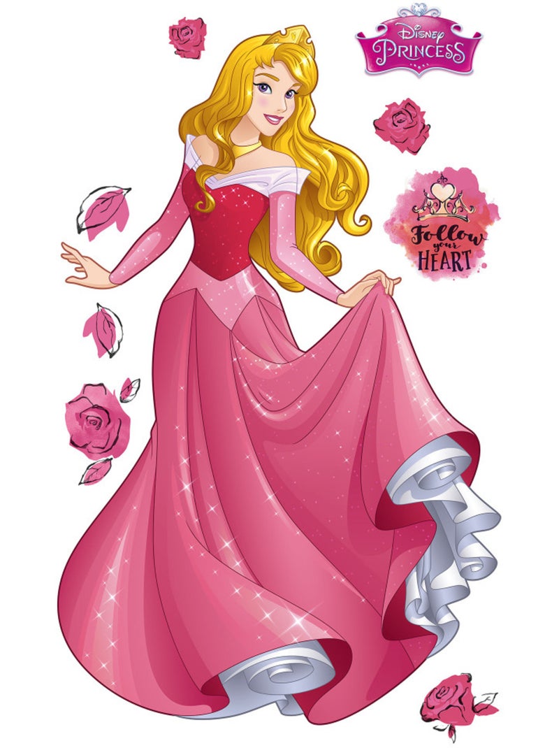 Stickers  disney aurore la belle au bois dormantxxl - 127 x 200 cm Multicolore - Kiabi