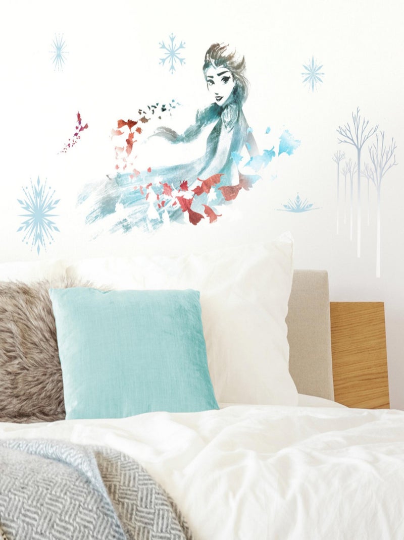 Stickers Elsa La Reine des Neiges 2 Disney Aquarelles et dessins Blanc Violet Gris - Kiabi