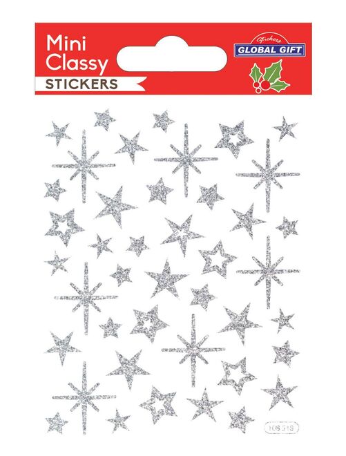 Stickers étoiles argentées à paillettes - Kiabi