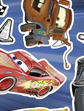 Stickers Fênêtre Disney Cars 3 Flash Mc Queen, Jackson Storm, Cruz Ramirez et Hook 31x31cm