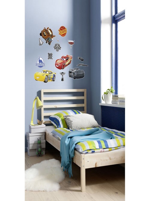 Stickers Fênêtre Disney Cars 3 Flash Mc Queen, Jackson Storm, Cruz Ramirez et Hook 31x31cm - Kiabi