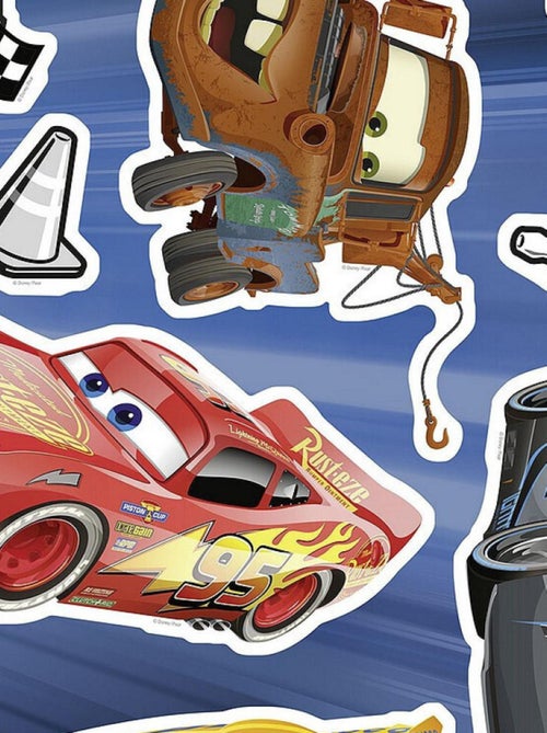 Stickers Fênêtre Disney Cars 3 Flash Mc Queen, Jackson Storm, Cruz Ramirez et Hook 31x31cm - Kiabi