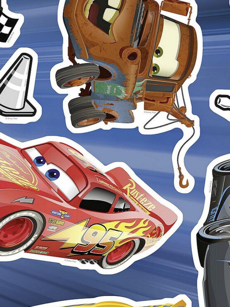 Stickers Fênêtre Disney Cars 3 Flash Mc Queen, Jackson Storm, Cruz Ramirez et Hook 31x31cm Multicolore - Kiabi