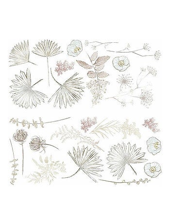 Stickers feuilles de palmiers et fleurs géant