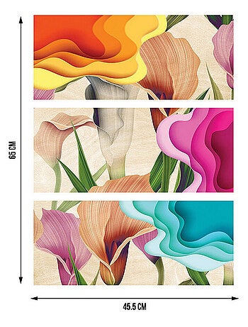 Stickers Fleurs Abstraites - 1 planche 42,5 x 65 cm