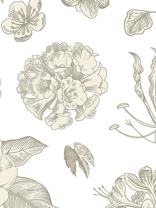 Stickers fleurs blanches - 1 planche 30x30cm - Kiabi