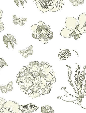 Stickers fleurs blanches - 1 planche 42,5 x 65 cm