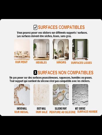 Stickers fleurs blanches - 1 planche 42,5 x 65 cm