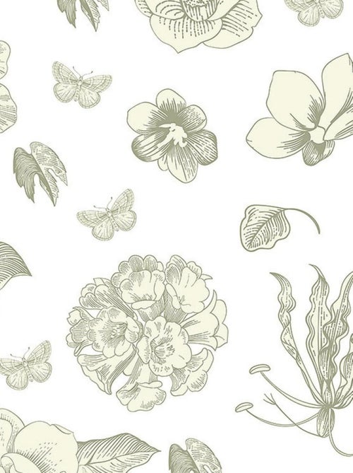 Stickers fleurs blanches - 1 planche 42,5 x 65 cm - Kiabi