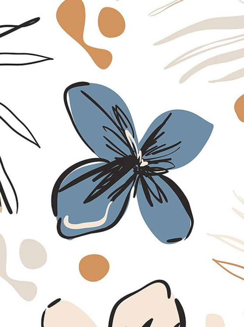 Stickers fleurs bleues et fougère - 1 planche 30x30cm Multicolore - Kiabi