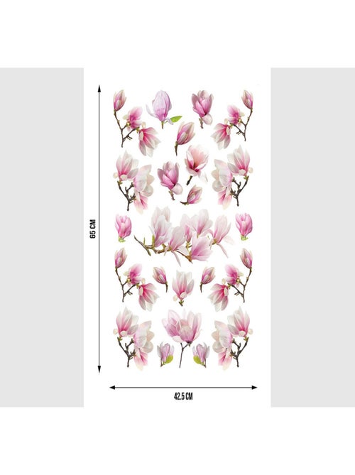 Stickers Fleurs Magnolia - 1 planche 42,5 x 65 cm - Kiabi