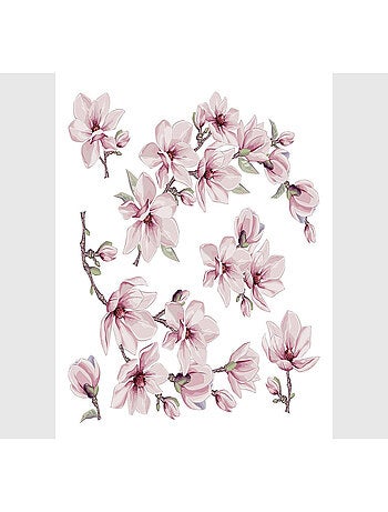 Stickers Fleurs Magnolia Blossom - 1 planche 30x30cm