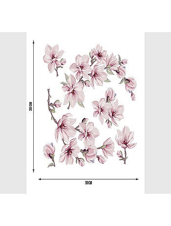 Stickers Fleurs Magnolia Blossom - 1 planche 30x30cm