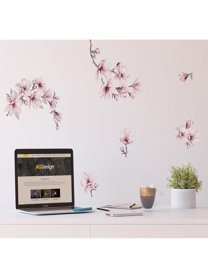 Stickers Fleurs Magnolia Blossom - 1 planche 30x30cm Multicolore - Kiabi
