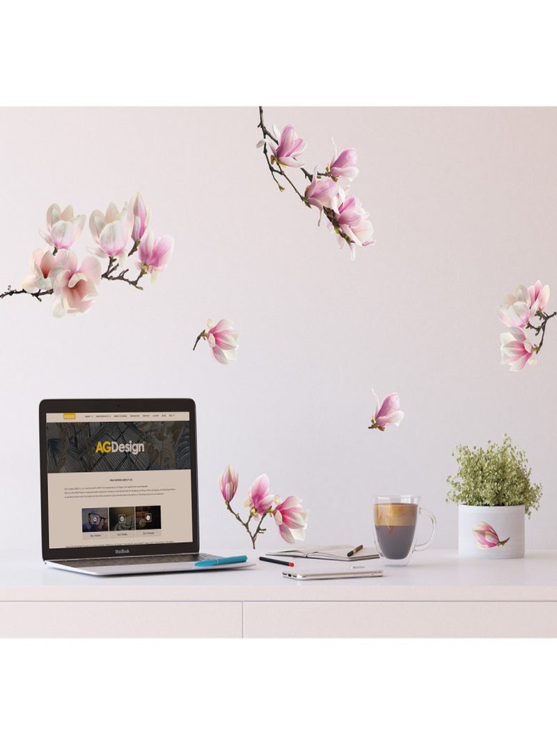 Stickers Fleurs Sakura - 1 planche 30x30cm Multicolore - Kiabi