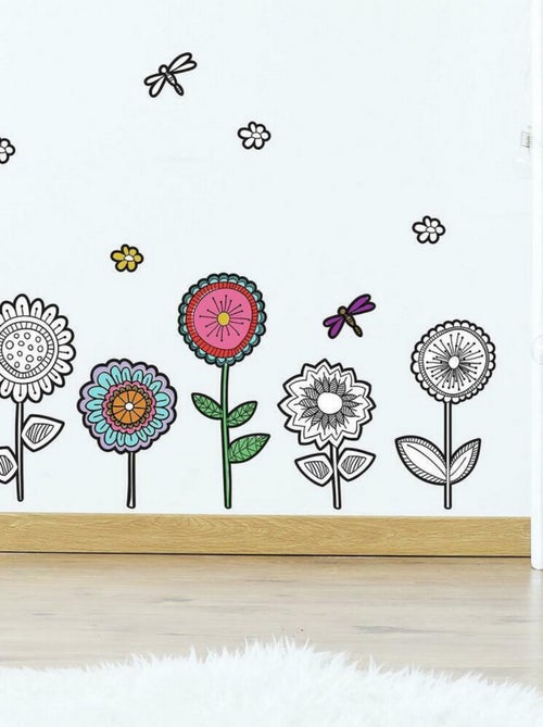 Stickers floraux à colorier - Kiabi
