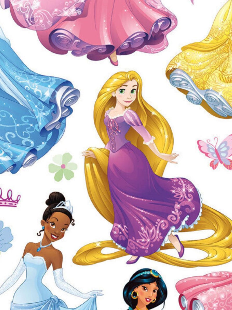 Stickers géant 8 Princesses Disney planche 85 x 65 cm Multicolore - Kiabi