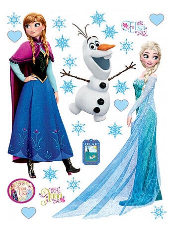 Stickers géant Anna Elsa & Olaf La Reine des Neiges Disney