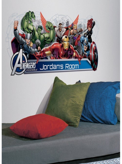 Stickers géant Avengers Prénom à personnaliser - Kiabi