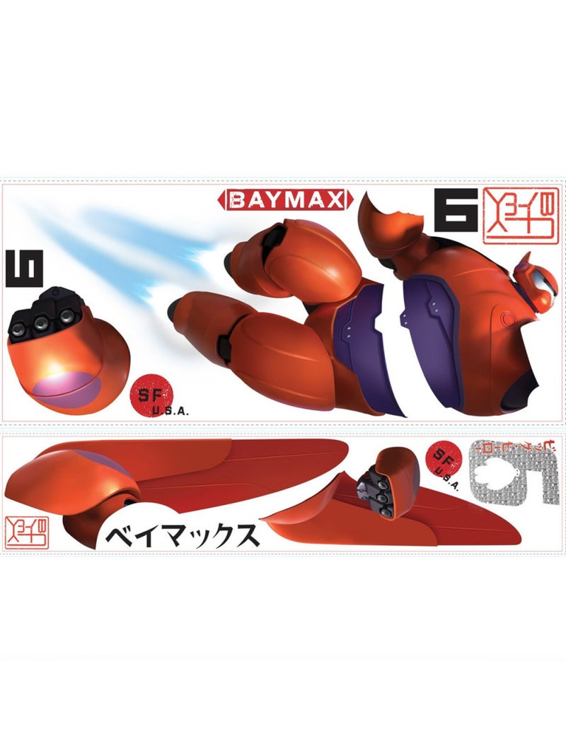 Stickers géant Baymax Les Nouveaux Heros Disney Rouge - Kiabi