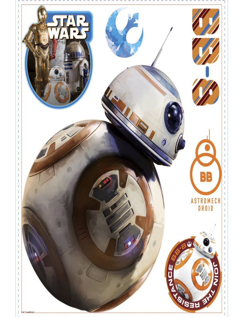 Stickers Géant BB-8 Star Wars Gris - Kiabi