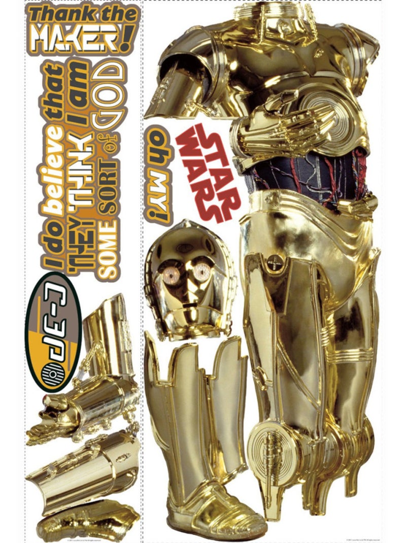 Stickers Géant C3PO Star Wars Multicolore - Kiabi