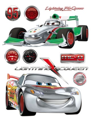 Stickers géant Cars Flash McQueen & Francesco Bernoulli Silver Disney