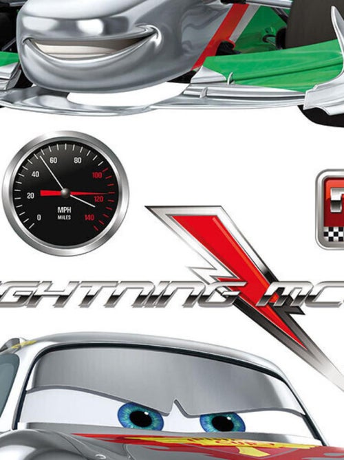 Stickers géant Cars Flash McQueen & Francesco Bernoulli Silver Disney - Kiabi