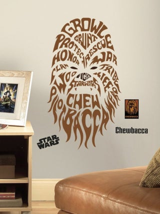 Stickers Géant Chewbacca Typographique Star Wars