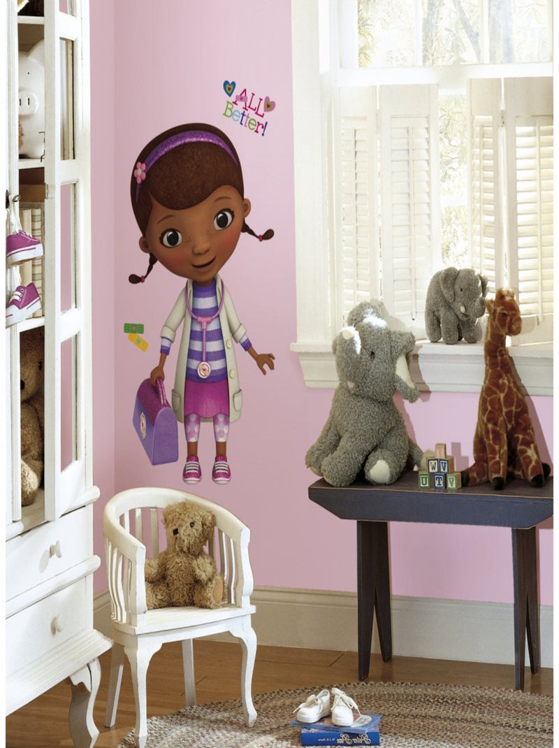 Stickers géant Docteur la Peluche Disney Junior Blanc Violet Gris - Kiabi