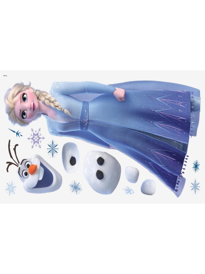 Stickers géant Elsa & Olaf La Reine des Neiges 2 Disney Blanc Violet Gris - Kiabi