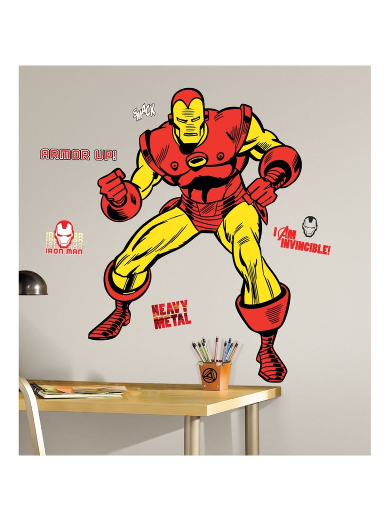 Stickers Géant Iron Man Comics Marvel Rouge - Kiabi